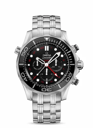 Omega Seamaster Diver 300M Co-Axial 44 GMT Chronograph Stainless Steel / Black / Bracelet 212.30.44.52.01.001 (21230445201001)